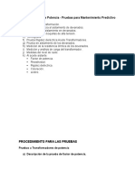 Pruebas para el Mantenimiento Predictivo de Transformadores de Potencia