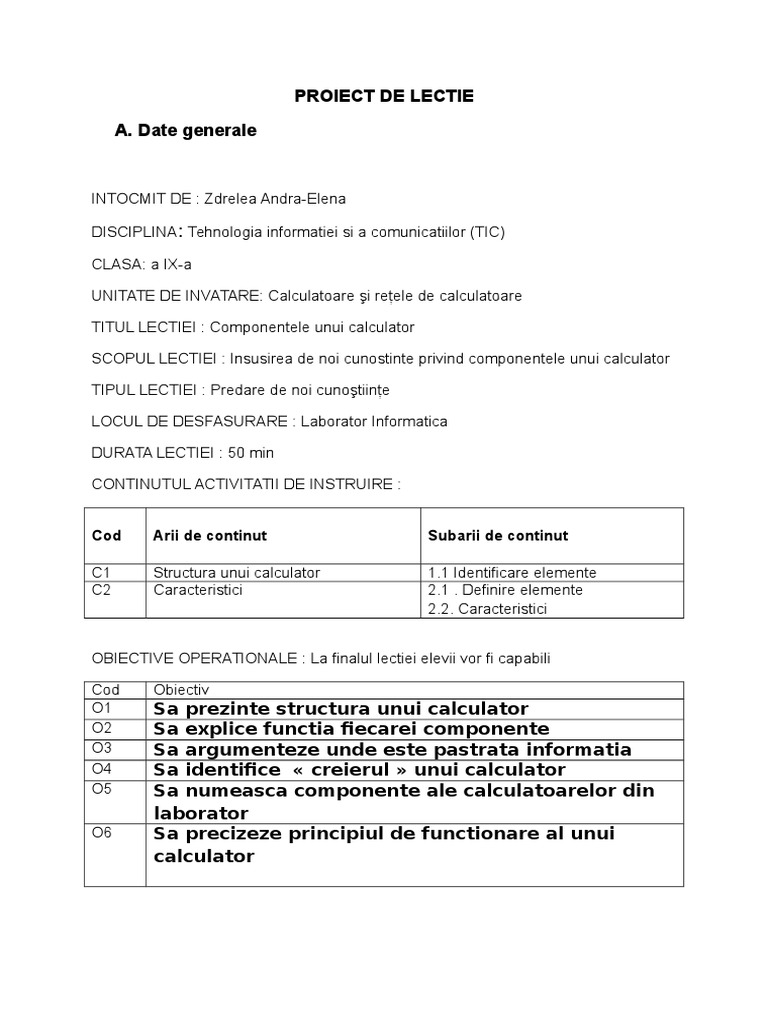 Proiect De Lectie Docx