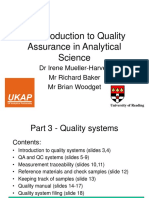 An Introduction To Quality Assurance in Analytical Science: DR Irene Mueller-Harvey MR Richard Baker MR Brian Woodget