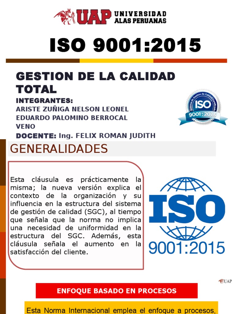 Requisitos de la Norma ISO 9001:2015 | PDF | Gestión de la calidad ...