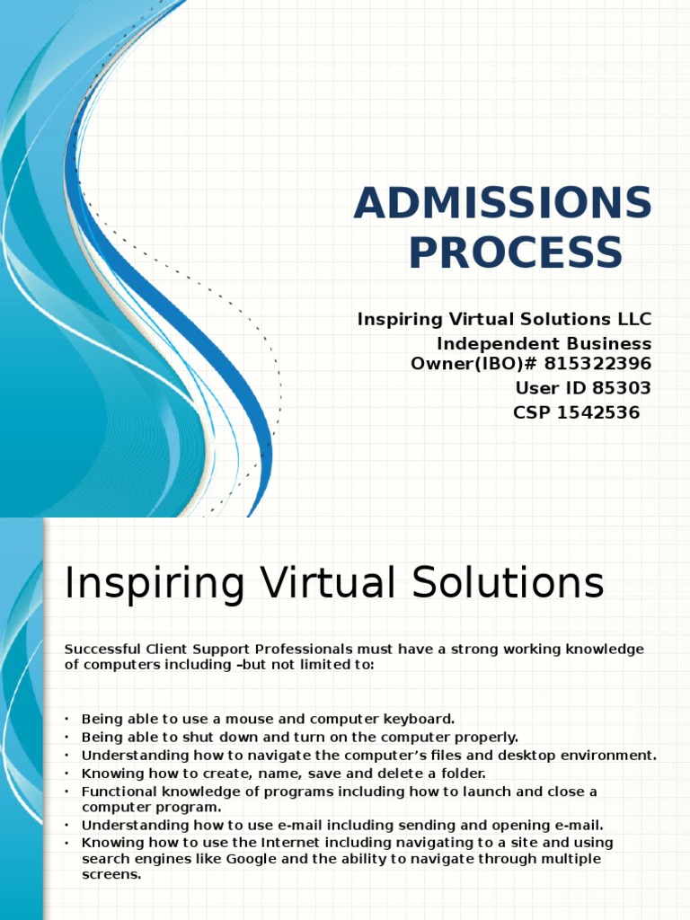 Inspiring Virtual Solutions Admissions Guide | PDF | Payroll | Fee