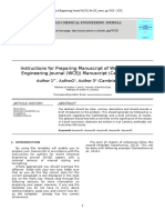 Instructions For Preparing Manuscript of World Chemical Engineering Journal