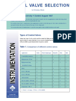 Control Valve Selection