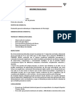 Informe psicológico niño 6 años