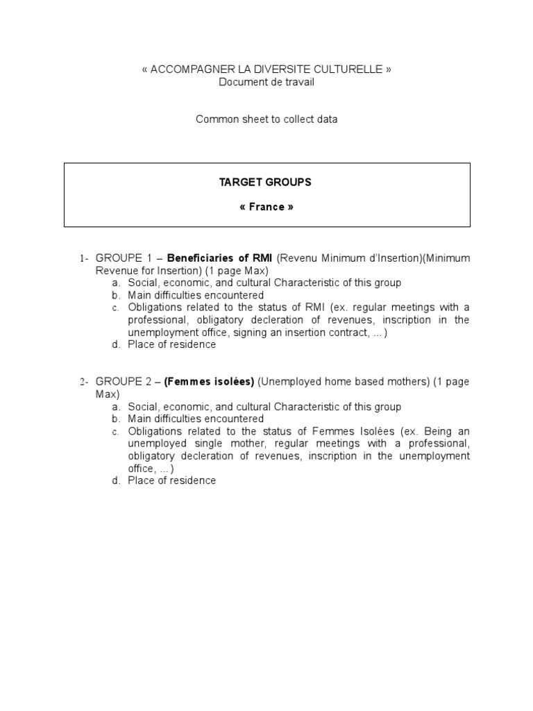 Target Groups | PDF