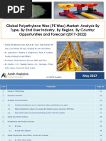 Global Polyethylene Wax (PE Wax) Market: Opportunities and Forecast (2017-2022) - Azoth Analytics