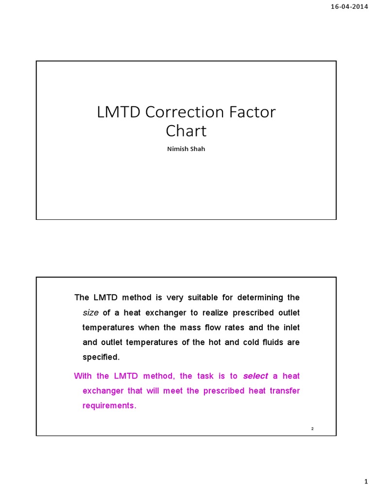 LMTD Correction Factor PDF Heat Exchanger Heat Transfer