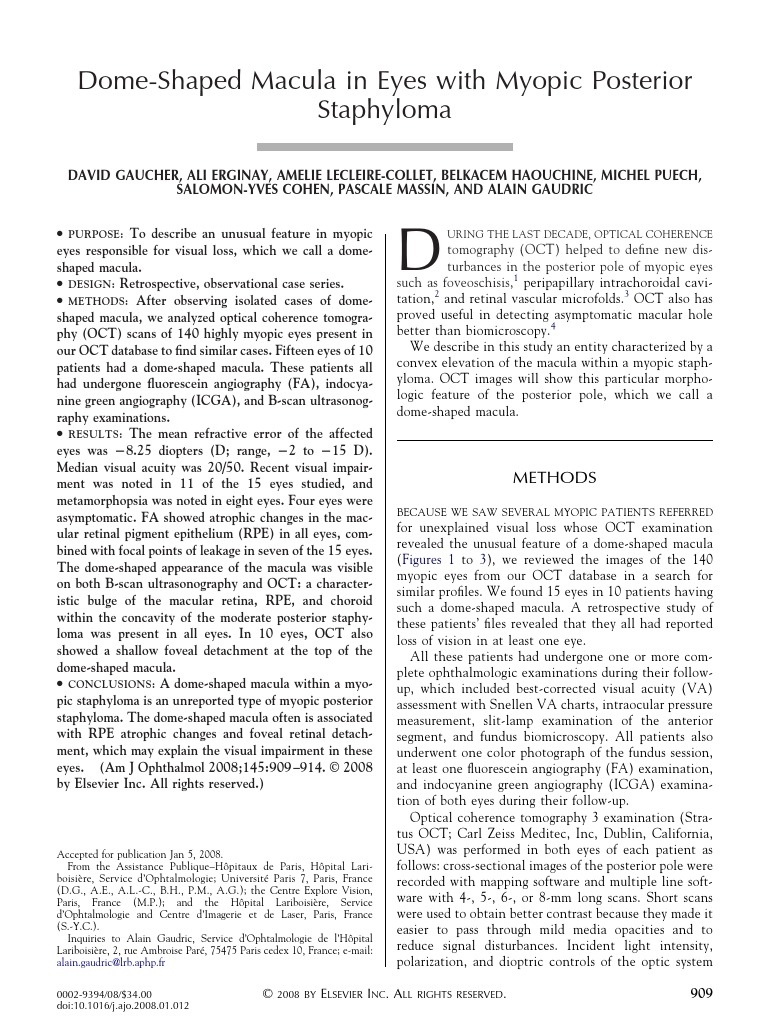 Dome Shaped Macula Pdf Retina Eye
