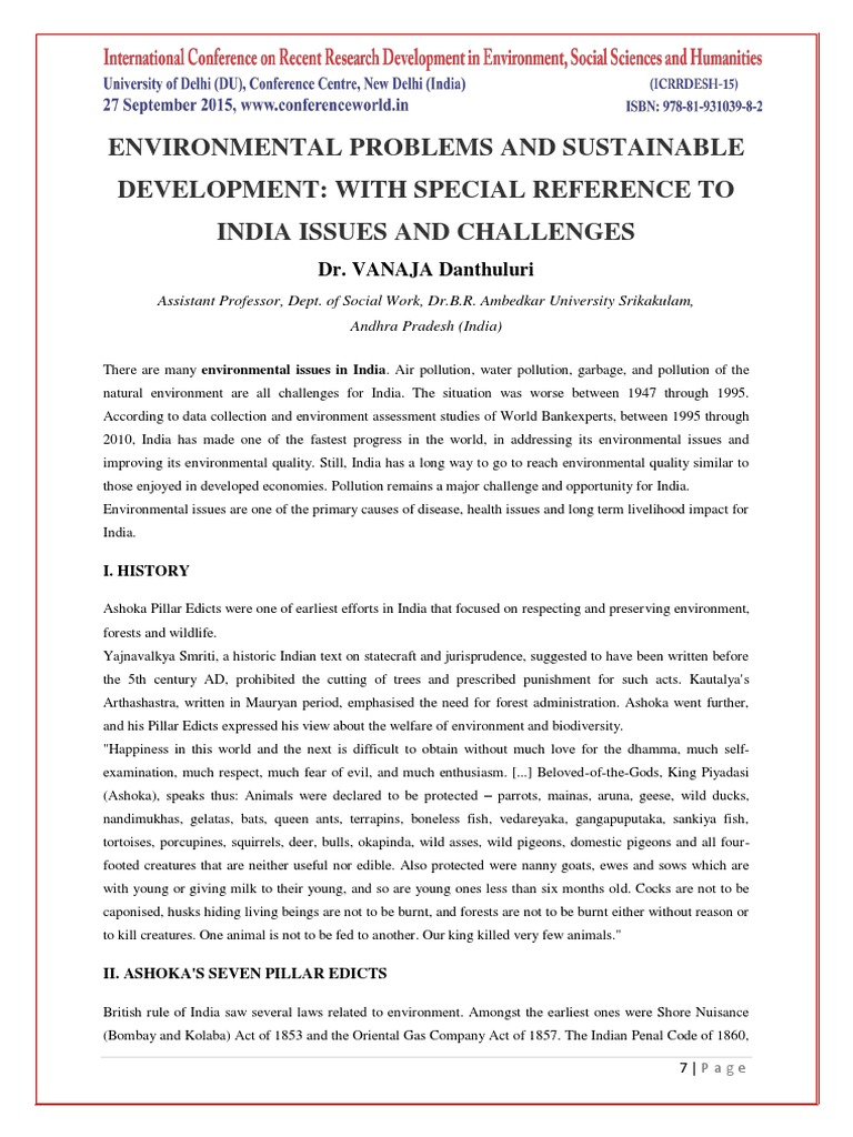 Environmental Problems and Sustainable Development: With Special ...