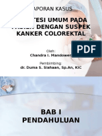 Anestesi Umum Pada Pasien Dengan Suspek Kanker Colorektal