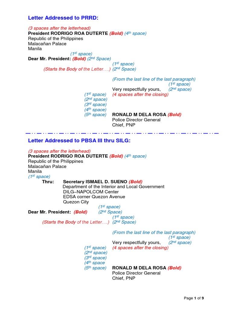 Sample Letter Formats for PNP Officials | PDF | Metro Manila | Makati