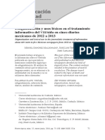 Estigmatización y Usos Léxicos en El Tratamiento Informativo Del Vihsida en Cinco Diarios Mexicanos de 2012 a 2013