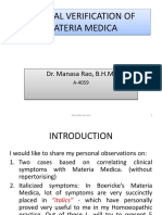 Clinicial Verification Materia Medica