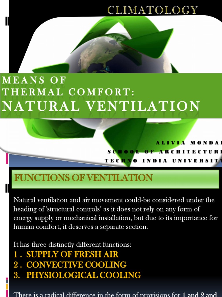 Natural Ventilation for Thermal Comfort | PDF | Ventilation ...