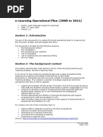 Elearning Operational Plan