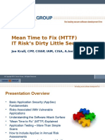 Application Security - “Mean Time to Fix – IT Risk’s Dirty Little Secret”