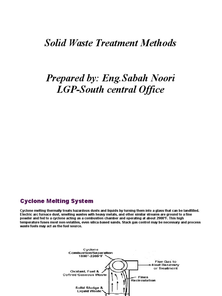 Solid Waste Treatment | PDF | Incineration | Waste Management
