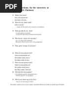 Questions For Embassy