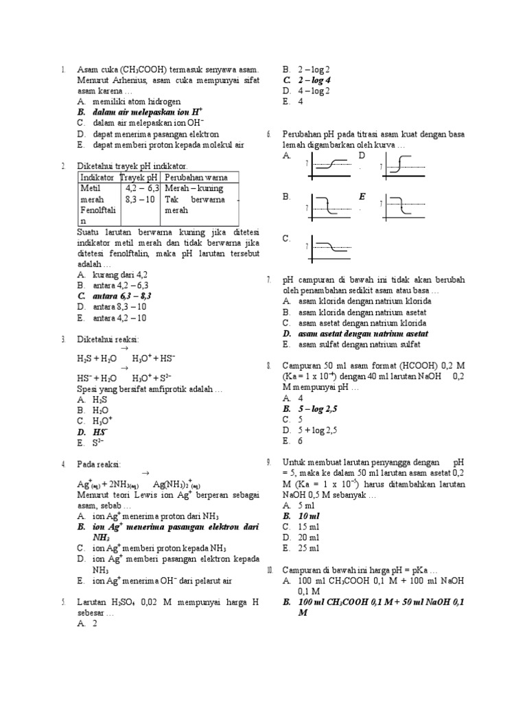 Soal Gabungan Ph Kelas 11 Feb Sem 2 Pdf