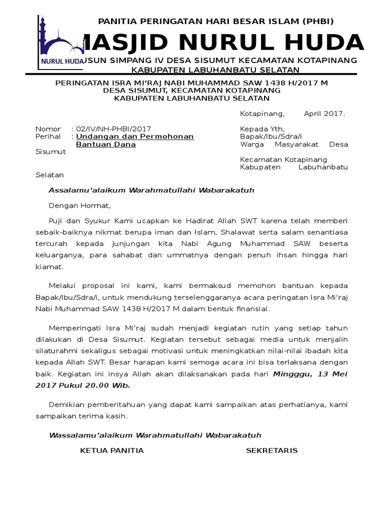 Undangan Isra Miraj Dinas Pendidikan Kota Tebing Tinggi