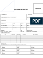 Employment Application Form 