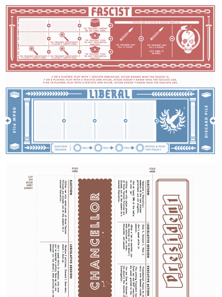 Secret Hitler Print and Play Color A4 Scaled PDF | PDF