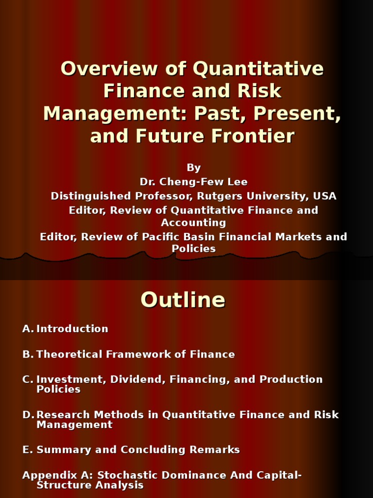 Overview of Quantitative Finance Risks | PDF | Capital Asset Pricing ...