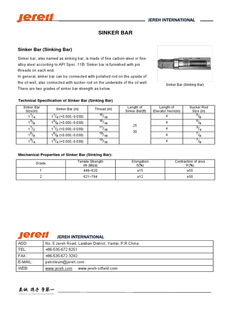Sinker Bar PDF Building Materials Materials
