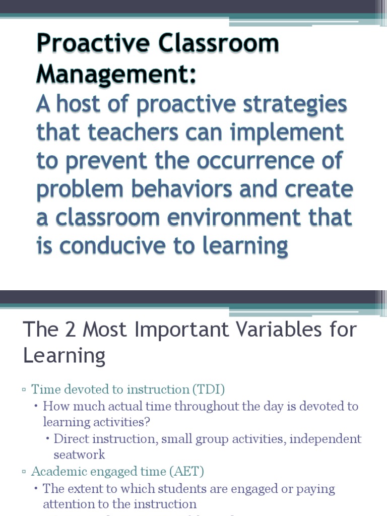 16 Proactive Classroom Management | PDF | Classroom Management | Classroom