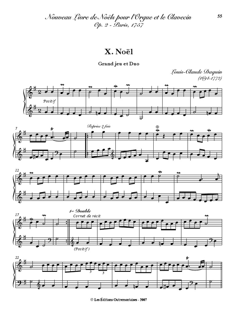 Daquin, LouisClaude, Noel 10 (Midden in de Winternacht) PDF LouisClaude Daquin Musique d