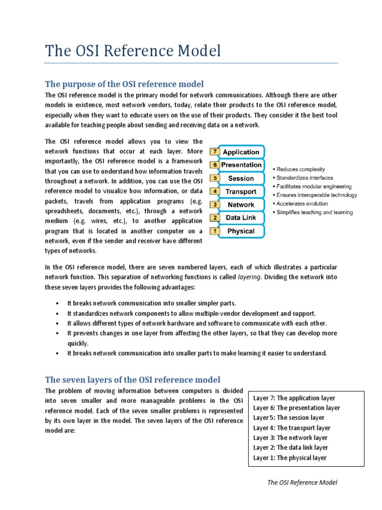 Understanding the OSI Model Layers | PDF | Osi Model | Internet ...