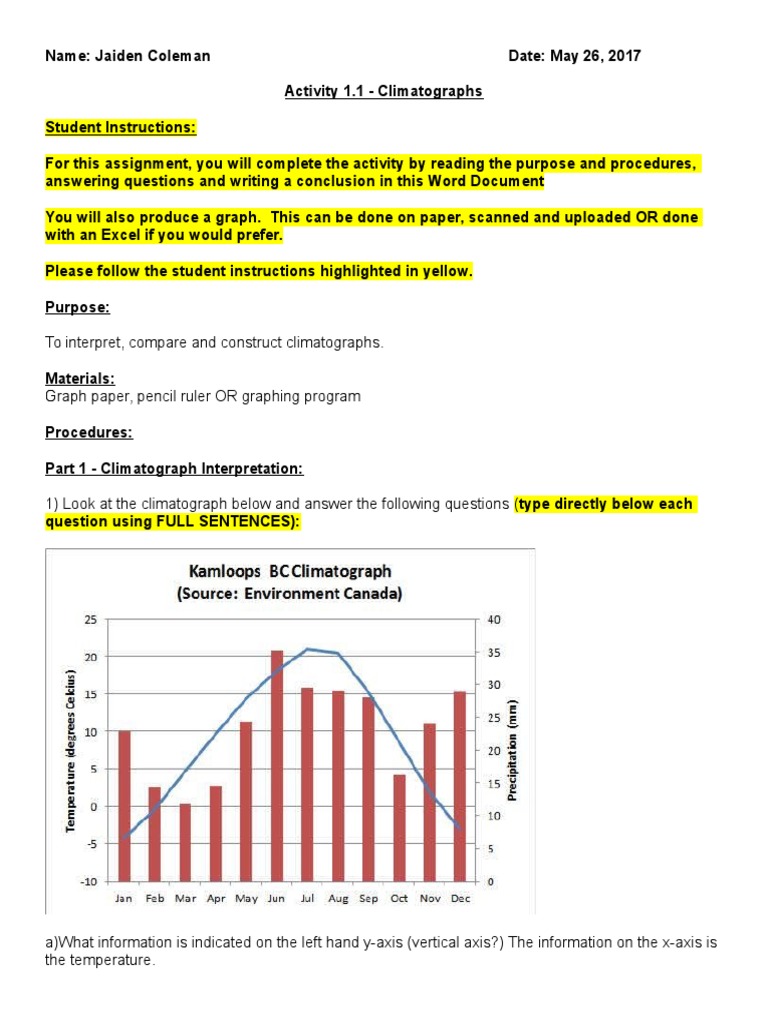 Climatograph Analysis of Prince Rupert | PDF | Cartesian Coordinate ...
