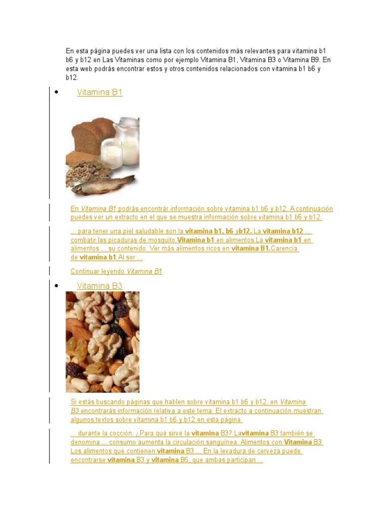 vitamina b12 b1 b2 b6