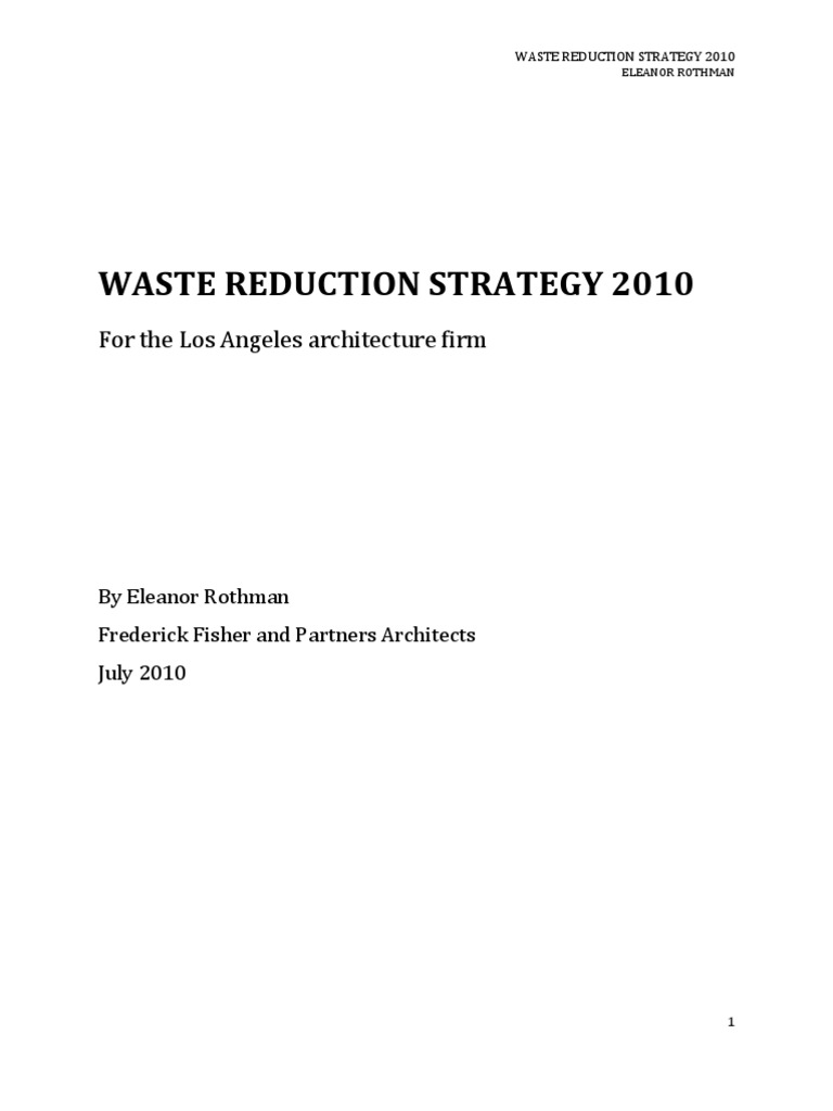 Waste Reduction Strategy 2010 | PDF | Recycling | Materials