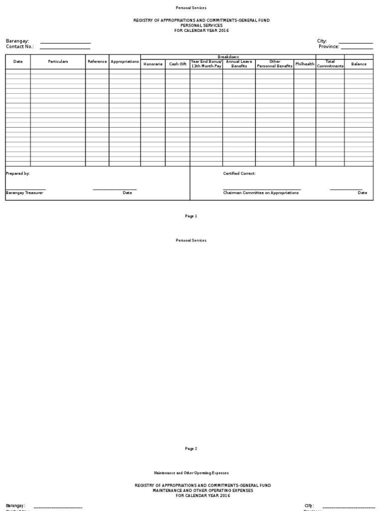 Registry of Appropriations | PDF | Expense | Insurance