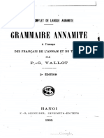 (1905) Grammaire Annamite à l’Usage Des Français de l’Annam Et Du Tonkin - P. Vallot