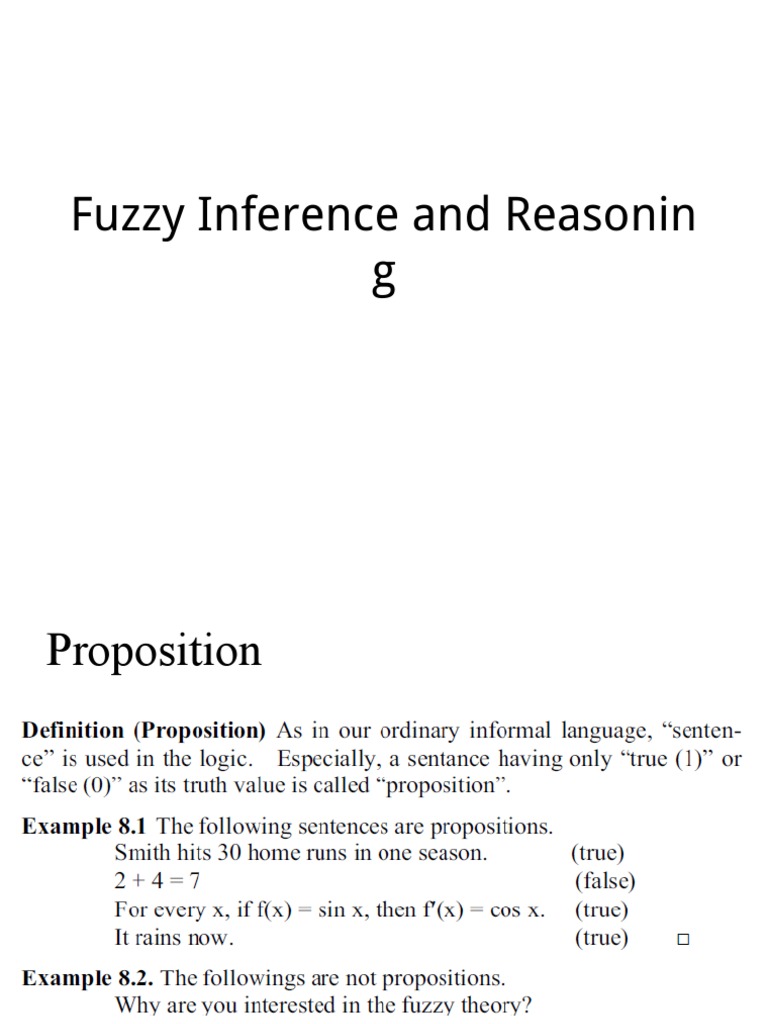 Fuzzy Inference and Reasoning | PDF | Fuzzy Logic | Logic