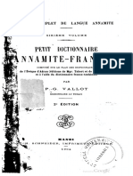 (1904) Petit Dictionnaire Annamite - Français - P. Vallot