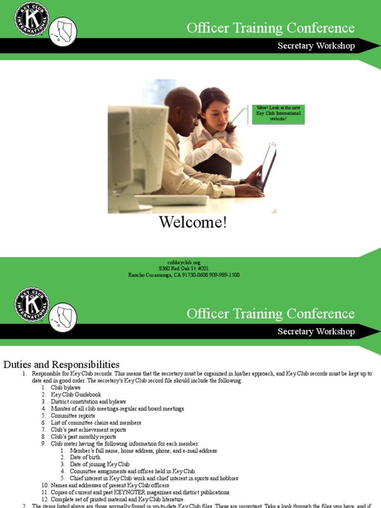 Key Club Secretary Guide | PDF | Government