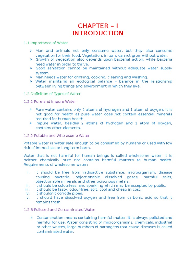 Introduction To Water Supply Engineering PDF Water Pollution