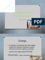 Discussion About Social Groups