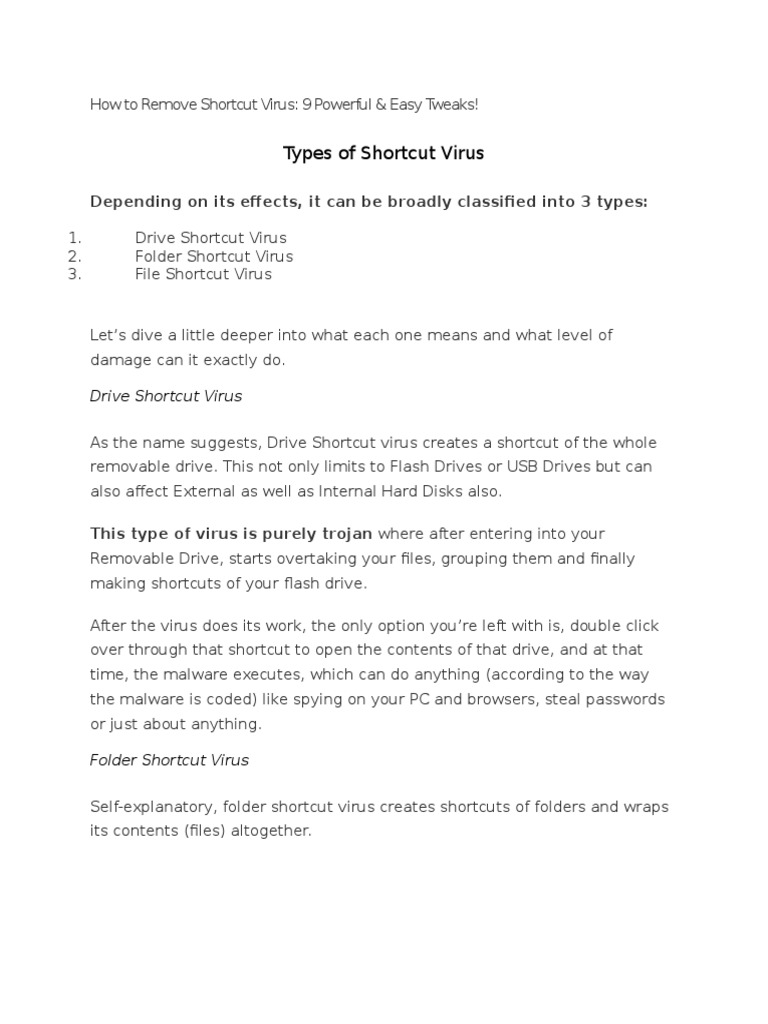 remove shortcut virus windows 11