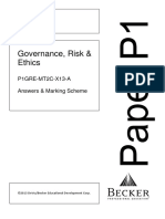 Governance, Risk & Ethics: P1GRE-MT2C-X13-A Answers & Marking Scheme