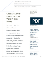 Case - University Health Services - Walk-In Clinic Essay - Bartleby