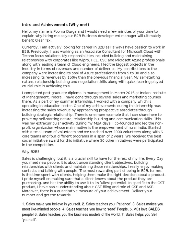 18++ Video resume script for finance information