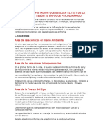 Areas de Interpretacion Que Evaluan El Test de La Figura Humana Según El Enfoque Psicodinámico