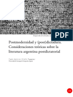 Postmodernidad y (Post) Dictadura. Consideraciones Teóricas Sobre La Literatura Argentina Postdictatorial