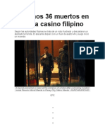 Al Menos 36 Muertos en Asalto a Casino Filipino