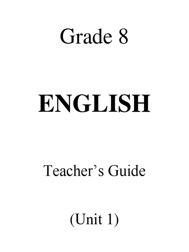 Grade 8 English Teacher's Guide | PDF