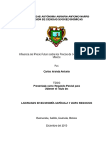 Influencia Del Precio Futuro Sobre Los Precios de Contado Del Maiz en Mexico